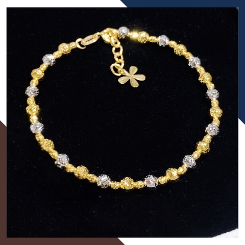 Lắc tay bi vàng tây 10k 2 màu cho nữ đẹp trọng lượng 1 chỉ mã TL124