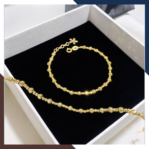 Lắc tay bi vàng tây 10k 2 màu cho nữ đẹp trọng lượng 1 chỉ mã TL124