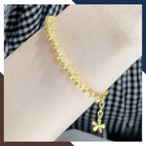 Lắc tay bi vàng tây 10k 2 màu cho nữ đẹp trọng lượng 1 chỉ mã TL124