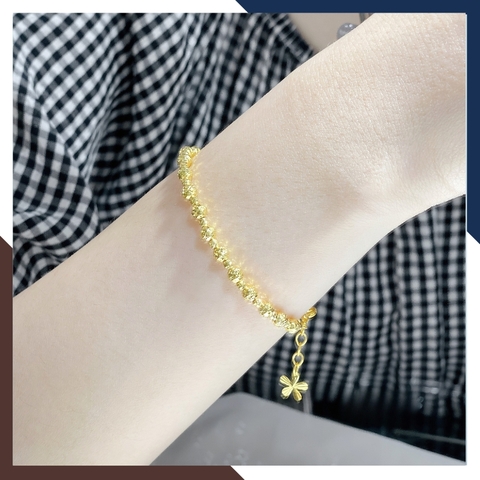 Lắc tay bi vàng tây 10k 2 màu cho nữ đẹp trọng lượng 1 chỉ mã TL124