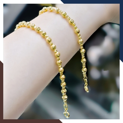 Lắc tay bi vàng tây 10k 2 màu cho nữ đẹp trọng lượng 1 chỉ mã TL124