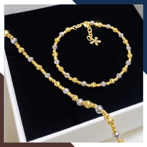 Lắc tay bi vàng tây 10k 2 màu cho nữ đẹp trọng lượng 1 chỉ mã TL124