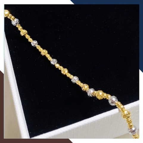 Lắc tay bi vàng tây 10k 2 màu cho nữ đẹp trọng lượng 1 chỉ mã TL124