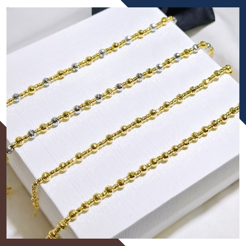 Lắc tay bi vàng tây 10k 2 màu cho nữ đẹp trọng lượng 1 chỉ mã TL124