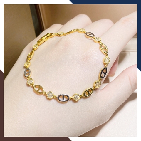 Lắc tay Dior vàng tây 10k cho mẹ, cho phụ nữ tuổi trung niên đẹp mã TL125