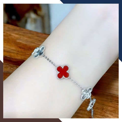 Lắc Tay Cỏ 4 Lá Vàng Trắng Ý 10k Nhiều Mẫu Cho Nữ May Mắn Mã LTVN109