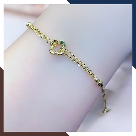 Lắc Tay Cỏ 4 Lá Vàng Ý 10k Nhiều Mẫu Cho Nữ Mã LTVN116