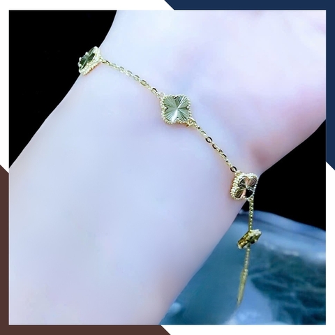 Lắc Tay Cỏ 4 Lá Vàng Ý 10k Nhiều Mẫu Cho Nữ Mã LTVN116