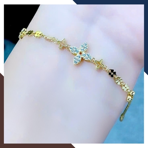 Lắc Tay Cỏ 4 Lá Vàng Ý 10k Nhiều Mẫu Cho Nữ Mã LTVN116