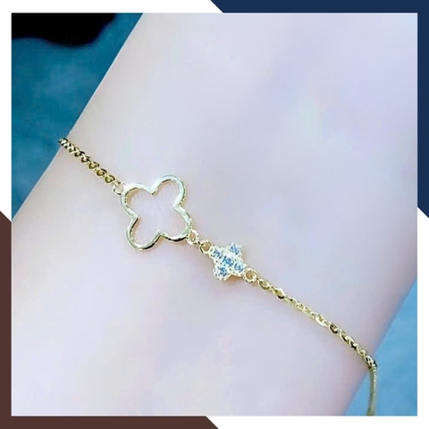 Lắc Tay Cỏ 4 Lá Vàng Ý 10k Nhiều Mẫu Cho Nữ Mã LTVN116