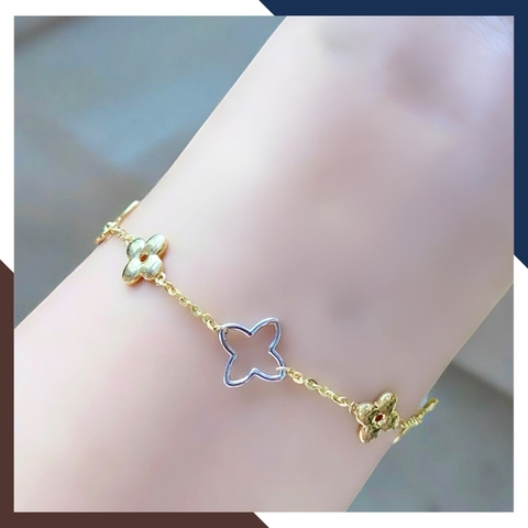 Lắc Tay Cỏ 4 Lá Vàng Ý 10k Nhiều Mẫu Cho Nữ Mã LTVN116