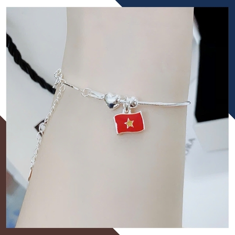 Lắc Tay Cờ Việt Nam Bằng Bạc 925 Cho Nữ LTBN115 – Biểu Tượng Của Tình Yêu Đất Nước