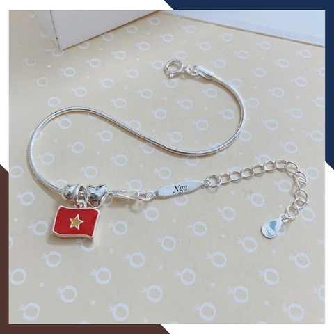 Lắc Tay Cờ Việt Nam Bằng Bạc 925 Cho Nữ LTBN115 – Biểu Tượng Của Tình Yêu Đất Nước