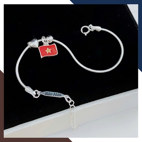 Lắc Tay Cờ Việt Nam Bằng Bạc 925 Cho Nữ LTBN115 – Biểu Tượng Của Tình Yêu Đất Nước