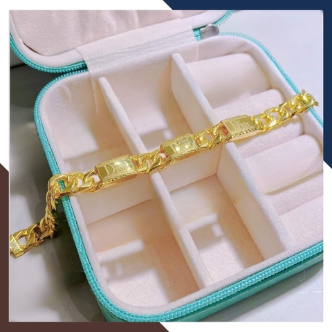 Lắc tay DIOR vàng tây 10k cho nam đẹp mã TL245