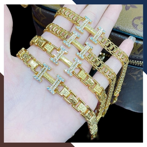 Lắc tay hermes vàng tây 10k cho cặp đôi nam nữ mã 173N258