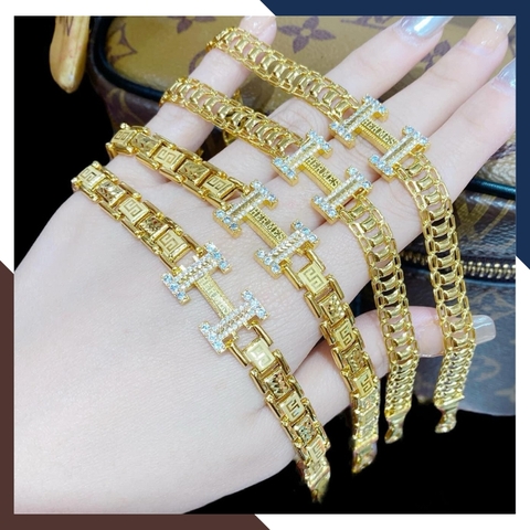 Lắc tay hermes vàng tây 10k cho cặp đôi nam nữ mã 173N258