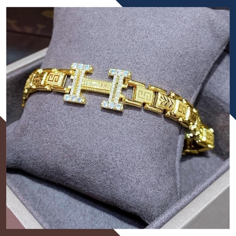 Lắc tay hermes vàng tây 10k cho cặp đôi nam nữ mã 173N258