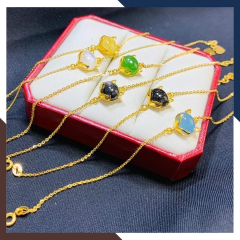 Lắc Tay Hồ Ly Vàng 10K Đính Đá Tự Nhiên Đủ Mệnh Cho Nữ LTVN261– Mang Lại Bình An & Tình Duyên