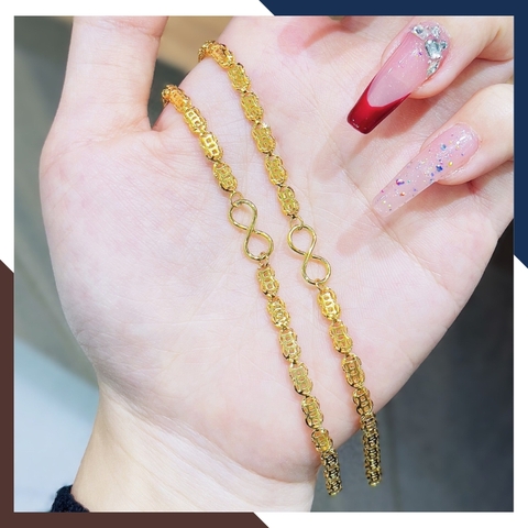 Lắc Tay Kim Tiền Như Ý Nguyện Bằng Vàng Tây 10K Cho Nữ Mã LTVN85