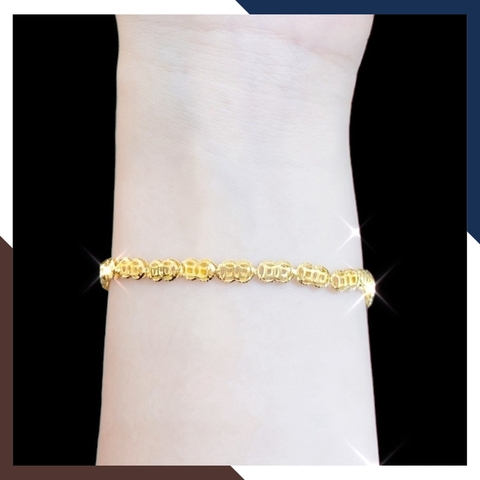 Lắc Tay Kim Tiền Vàng 10K Cho Nữ LTVN256 – May Mắn, Sang Trọng, Tài Lộc