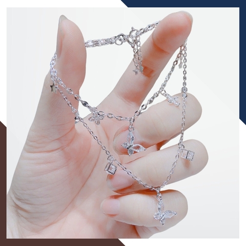 Lắc Tay, Lắc Chân Bạc Nữ Phối Charm Hình Bướm LTBN118 – Mang Theo Nét Đẹp Mộng Mơ