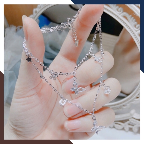 Lắc Tay, Lắc Chân Bạc Nữ Phối Charm Hình Bướm LTBN118 – Mang Theo Nét Đẹp Mộng Mơ
