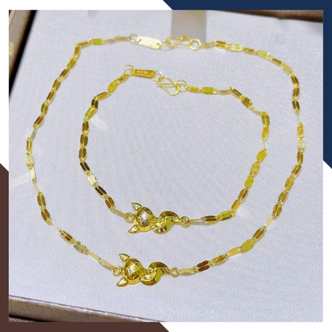 Lắc Tay & Lắc Chân Hồ Ly Vàng 10K Cho Nữ BTSV25 – Thu Hút Tình Duyên