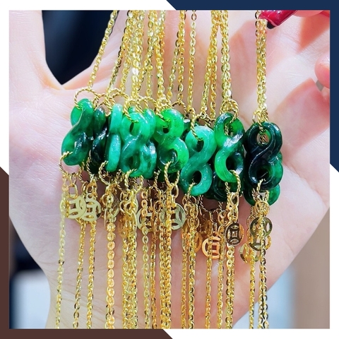 Lắc Tay Như Ý Nguyện Đá Tự Nhiên Phối Dây Vàng Tây 10K Mã LTVN90