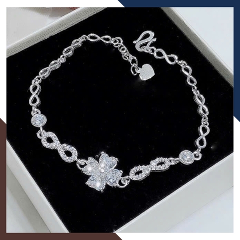 Lắc Tay Như Ý Nguyện Phối Cỏ 4 Lá Bạc Ta Cho Nữ May Mắn & Bình An LTBN45