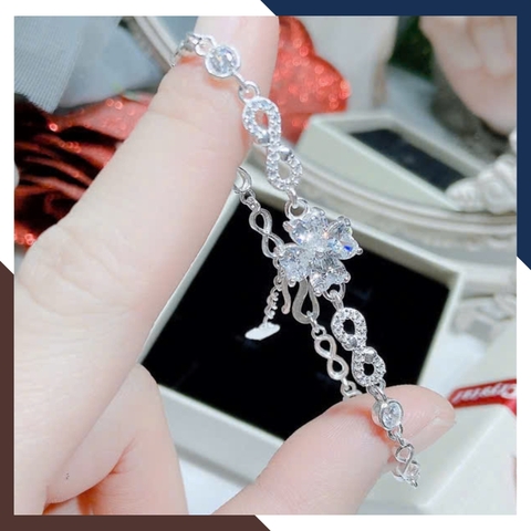 Lắc Tay Như Ý Nguyện Phối Cỏ 4 Lá Bạc Ta Cho Nữ May Mắn & Bình An LTBN45