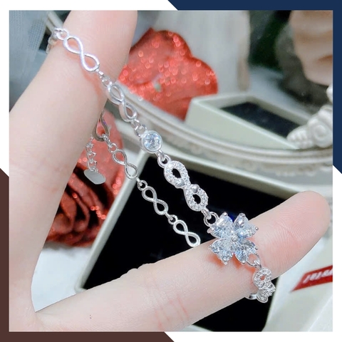 Lắc Tay Như Ý Nguyện Phối Cỏ 4 Lá Bạc Ta Cho Nữ May Mắn & Bình An LTBN45