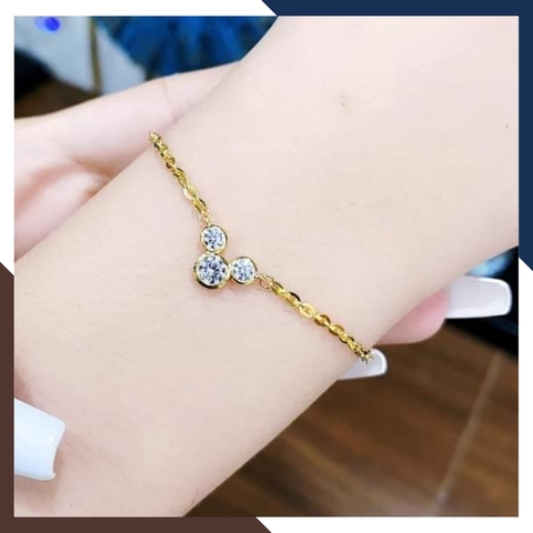 Lắc Tay Vàng 10K Nữ Đẹp LTVN306 – Mẫu Trái Tim/Gấu/Cỏ 4 Lá – Dễ Phối Đồ, Thích Hợp Mọi Dịp