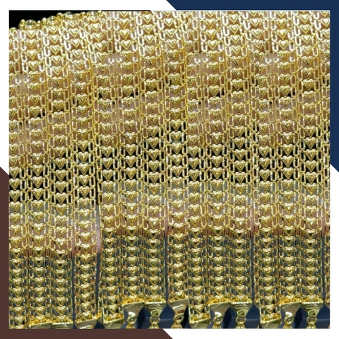 Lắc tay vàng cặp đôi, lắc tay cặp đôi nam nữ hình trái tim bằng vàng tây 10k mã 108N146