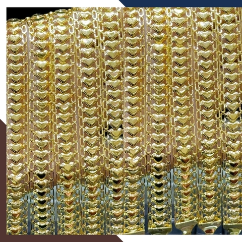 Lắc tay vàng cặp đôi, lắc tay cặp đôi nam nữ hình trái tim bằng vàng tây 10k mã 108N146