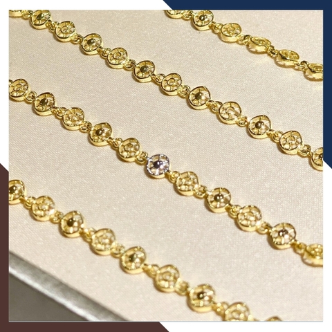 Lắc tay vàng cho mẹ, lắc tay vàng tây 10k phụ nữ trung niên hình bánh xe pháp luân mã TL76