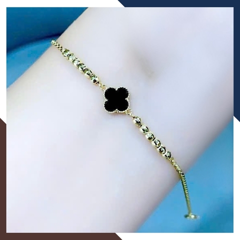 Lắc Tay Vàng Cỏ 4 Lá Đen Nhiều Mẫu Cho Nữ Mệnh Thuỷ, Mộc LTVN132 | Vàng Ý 10k