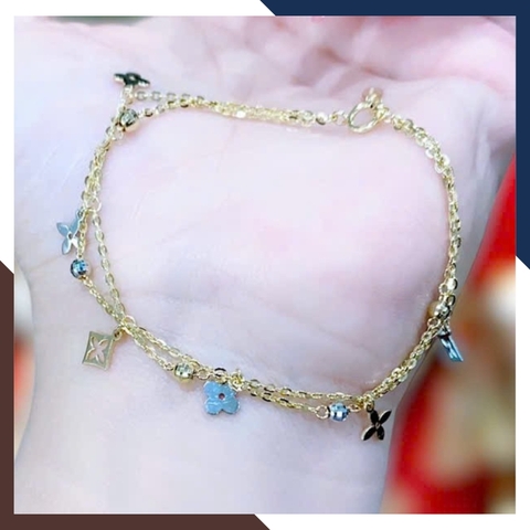 Lắc Tay Vàng Cỏ 4 Lá Nhiều Mẫu Cho Nữ May Mắn Mã LTVN113 | Vàng Ý 10k