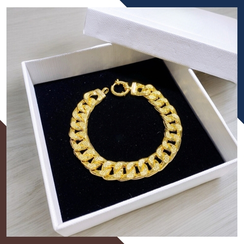 Lắc tay vàng nam, lắc cuban vàng tây 10k cho nam đẹp mã 215330361