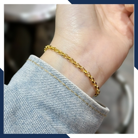 Lắc tay vàng nữ 1 chỉ, lắc xích vàng tây 10k mã 42D150