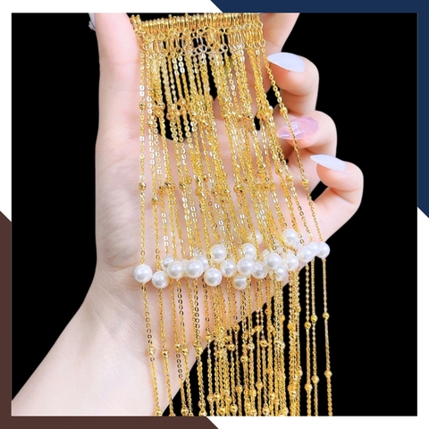 Lắc Tay Vàng Nữ 10K Đính Ngọc Trai Nước Ngọt 8–9mm LTVN385 – Thanh Lịch, Dễ Phối Đồ