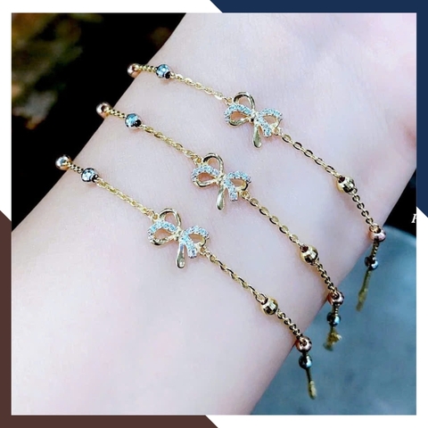 Lắc Tay Vàng Nữ 10K Hình Nơ LTVN337 – Nữ Tính, Dễ Thương, Dễ Phối Đồ