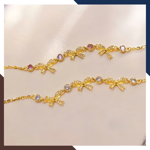 Lắc Tay Vàng Nữ 10K Hình Nơ LTVN337 – Nữ Tính, Dễ Thương, Dễ Phối Đồ