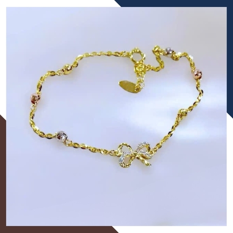 Lắc Tay Vàng Nữ 10K Hình Nơ LTVN337 – Nữ Tính, Dễ Thương, Dễ Phối Đồ