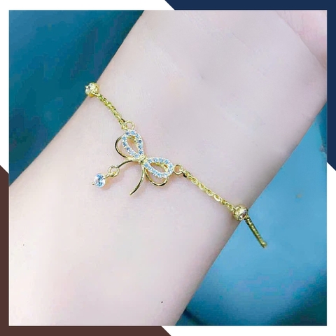 Lắc Tay Vàng Nữ 10K Hình Nơ LTVN337 – Nữ Tính, Dễ Thương, Dễ Phối Đồ