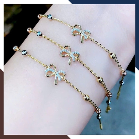 Lắc Tay Vàng Nữ 10K Hình Nơ LTVN337 – Nữ Tính, Dễ Thương, Dễ Phối Đồ