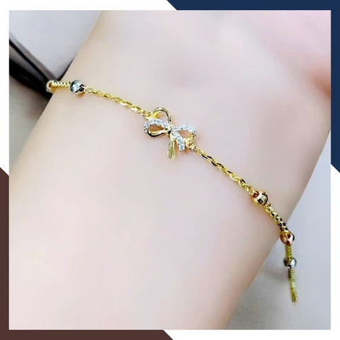 Lắc Tay Vàng Nữ 10K Hình Nơ LTVN337 – Nữ Tính, Dễ Thương, Dễ Phối Đồ