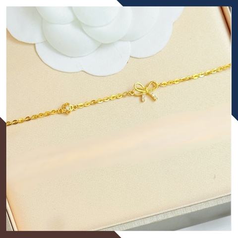 Lắc Tay Vàng Nữ 10K Hình Nơ LTVN337 – Nữ Tính, Dễ Thương, Dễ Phối Đồ