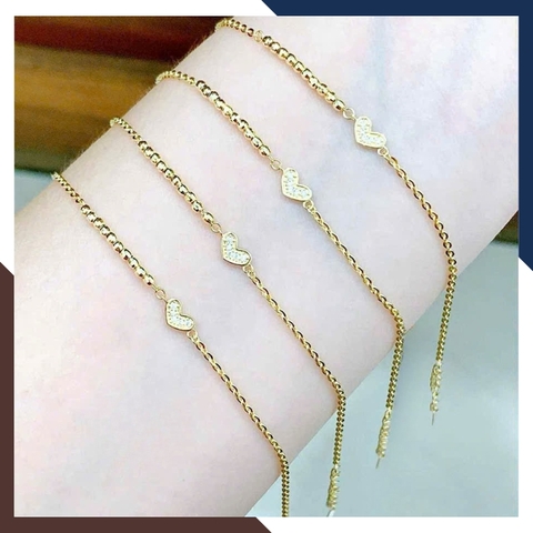 Lắc Tay Vàng Nữ 10K Hình Trái Tim LTVN343 – Quà Tặng Ý Nghĩa Cho Nàng Dịp Đặc Biệt