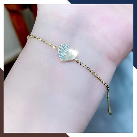 Lắc Tay Vàng Nữ 10K Hình Trái Tim LTVN343 – Quà Tặng Ý Nghĩa Cho Nàng Dịp Đặc Biệt